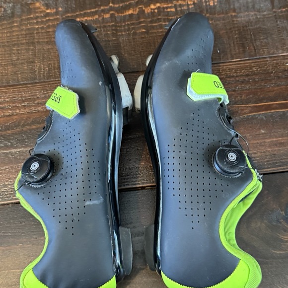 SPEED‎ Microtex Cycling Bike Bicycle Shoes Black Green 3 Bolt Size EU 43 Unisex - Picture 7 of 13